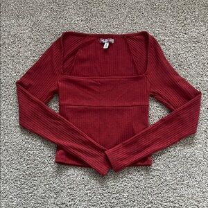 Urban Outfitters Red Orla Squareneck Top Size Medium